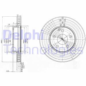 Гальмiвнi диски фарбованi Delphi BG3755C