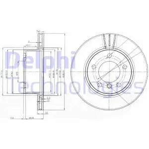 Гальмiвний диск фарбований Delphi BG3899C