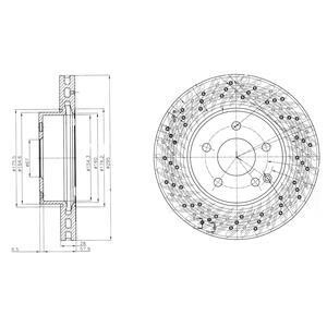 Гальмiвнi диски фарбованi Delphi BG4142C