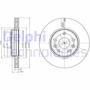 Гальмiвний диск фарбований Delphi BG4317C