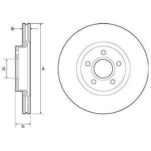 Гальмiвнi диски фарбованi Delphi BG4676C