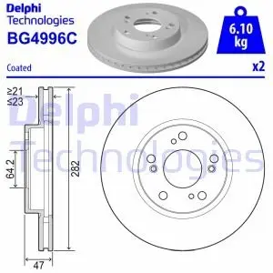 Гальмiвний диск Delphi BG4996C