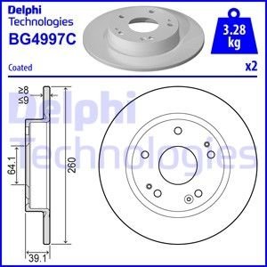 Гальмiвнi диски заднi Delphi BG4997C (фото 1)