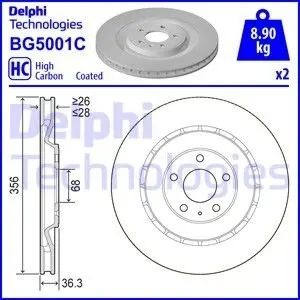 Гальмiвний диск Delphi BG5001C