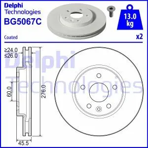 Гальмiвний диск Delphi BG5067C