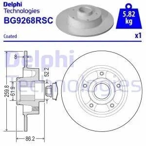 Гальмiвний диск з пiдшипником Delphi BG9268RSC