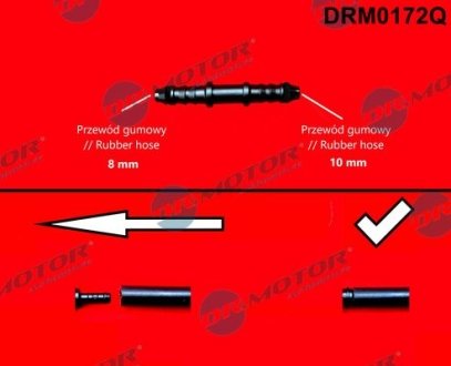 Соединитель топливных трубок d1 8мм. d2 10mm DR.MOTOR DRM0172Q