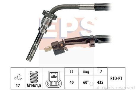Датчик температуры выпускных газов MB E (W212,S212)/Sprinter 09-/Vito (W447) 14- EPS 1.220.084 (фото 1)