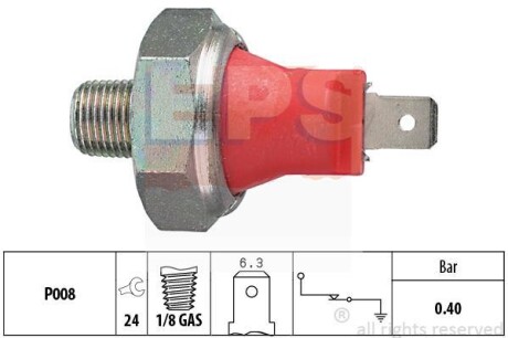 Датчик тиску масла Hyundai Pony/Accent/Toyota Corolla/Mitsubishi Outlander 2.0I/2.4I 02- EPS 1800017