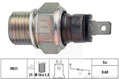 Датчик тиску. масла Peugeot J5/Partner 96-/Citroen Berlingo 96- EPS 1.800.021