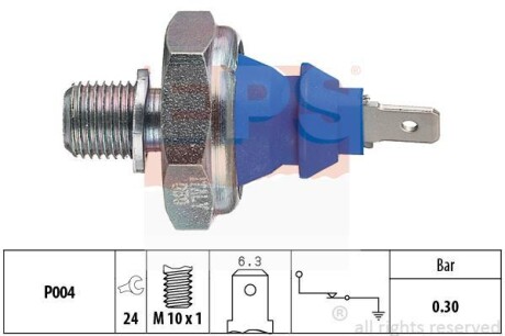 Датчик тиску масла VW 1,6-2,0,1,9D/TD/TDI 82- EPS 1.800.108