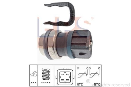 Датчик темп. охлаж. жидкости VW черно-зеленый EPS 1.830.172