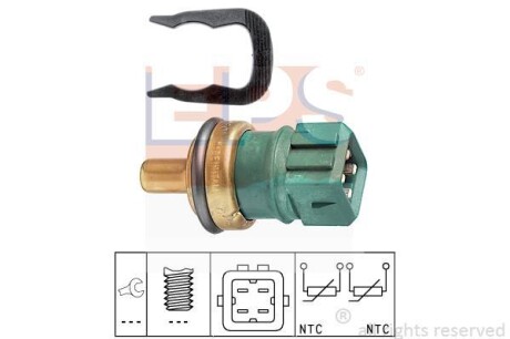 Датчик температуры охлаж. жидкости (4 pin, голубой) до 2001 EPS 1.830.260