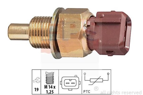 Датчик температури води Citroen Berlingo 1.4 96-/Peugeot 206/306/406 1.1-3.0 93-04 EPS 1.830.321 (фото 1)