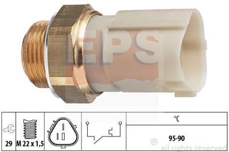 Датчик включення вентилятора (95-90°C) Audi A3/ Seat Cordoba, Ibiza, Toledo/ Skoda Fabia, Octavia/ VW Bora, Golf IV, Polo EPS 1.850.262