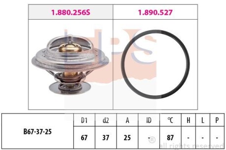 Термостат 87C Audi 90/100/200/A6 80/100 2,2/2 EPS 1.880.256