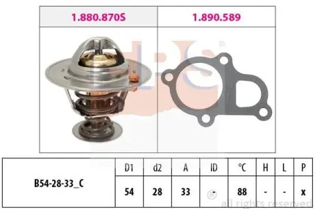 Термостат з прокладкою для- Hyundai Accent III/Getz/Kia Rio 1.4/1.6 2005- EPS 1.880.870