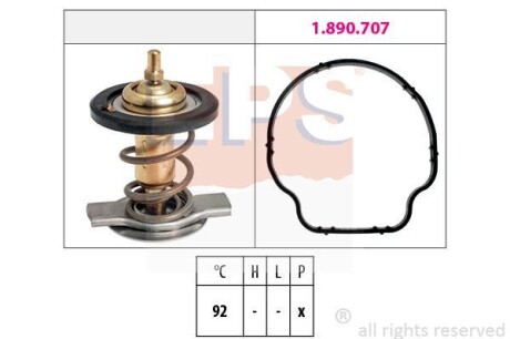 Термостат (вставка без корпуса з прокладкою) 92°C Mercedes CLS (C218), E (A207), E (C207), E T-Model (S212), E (W212), G (W463), GL (X164), GL (X166) 3.0D 01.06- EPS 1.880.929 (фото 1)