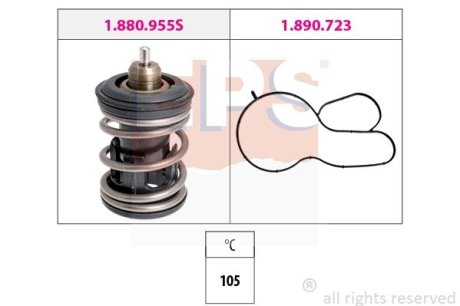 Термостат 105 C Audi A3/Skoda Fabia/Octavia/Superb/VW Golf VII/JettaVI 1.2 TSI/1.4 TSI/1.6 TSI 13- EPS 1.880.955 (фото 1)