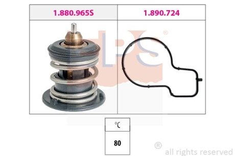 Термостат вставка 80С Skoda Fabia/Octavia/Rapid/VW Golf/Jetta/Tiguan 1.2 TSI/ 1.4 TSI/1.6 12- EPS 1.880.965 (фото 1)