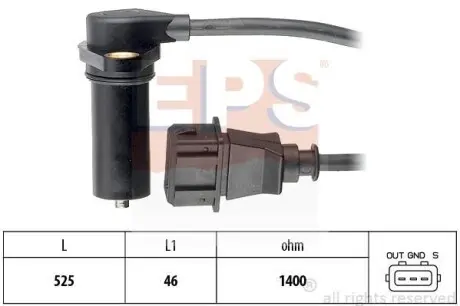 Датчик положения коленвала Audi A3/Seat Cordoba, Ibiza III, Leon, Toledo II/Skoda Octavia/VW Bora, Golf IV, Polo 1.9TDI 96- EPS 1.953.219