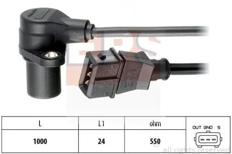Датчик колінвалу Opel Frontera B 98-/Daewoe Nubira 97-/Chevrolet Captiva 06- EPS 1.953.228