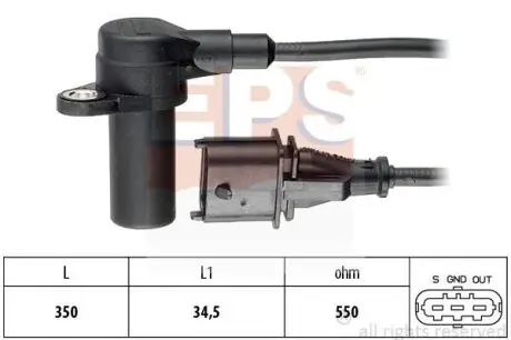 Датчик положення колінвалу Opel Astra F/G, Meriva, Vecrta B/C, Zafira A 1.6-1.8 98- EPS 1.953.236