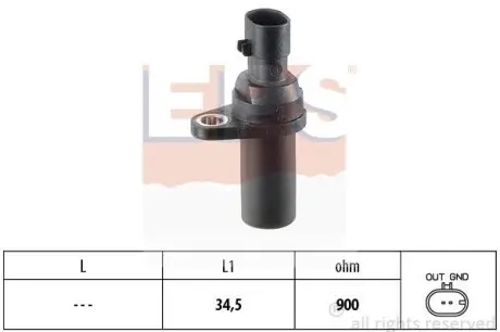 Датчик положения коленвала Fiat 500C 1.4 09-/Doblo 1.4 10- EPS 1.953.377