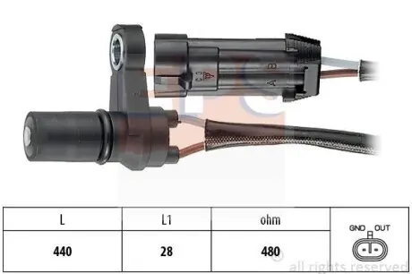 Датчик положения коленвала Opel Astra F, Corsa B 1.4-1.6 91- EPS 1.953.495 (фото 1)