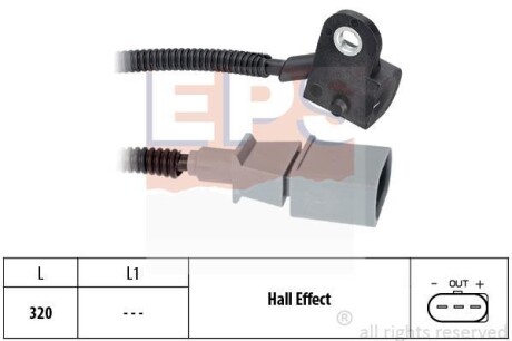 Датчик положення розпод.валу Audi A3 2.0 TDI 05-, Skoda Fabia 1.4TDI, Seat Altea 1.9 TDI, 05- EPS 1.953.535
