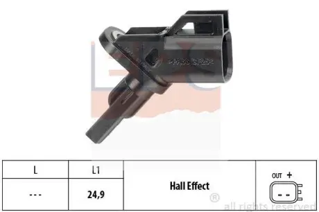 Датчик ABS передний FORD FOCUS II, GALAXY, KUGA I, MONDEO IV, S-MAX VOLVO C30, C70 II, S40 II, V50 1.4-2.5 10.03- EPS 1.960.001