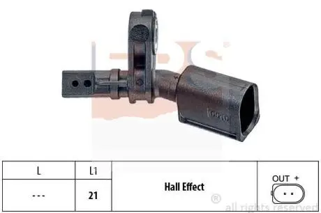 Датчик ABS VAG Polo/Fabia/Ibiza 99 - перед. правый EPS 1.960.010