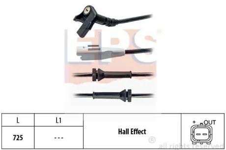 Датчик ABS передний Citroen Picasso/Berlingo/Peugeot Partner 08- EPS 1.960.092