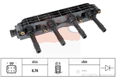 Катушка зажигания Opel 1.4/1.6 EPS 1.970.399