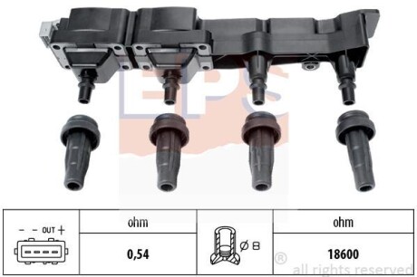 Котушка запалювання Citroen Berlingo/C2/C3/C4 1.1/1.6 11.00-Peugeot EPS 1.970.407