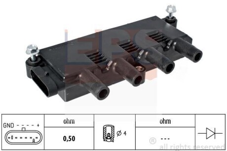 Котушка запалювання Fiat Punto/Doblo 1.2-1.4 05- EPS 1.970.423