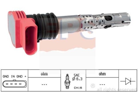 Катушка зажигания Audi A4-A8 3.0 00- EPS 1.970.436