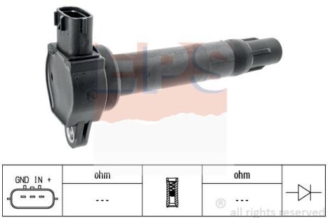 Котушка запалювання Citroen C-Crosser 2.4 08-/Mitsubishi Lancer VIII 1.8/2.0 08-/Outlander 2.0/2.4/3.0 06- /Peugeot 4007 2.4 07-13 EPS 1.970.497