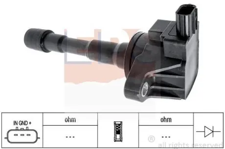 Катушка зажигания Honda City, Civic, Jazz 02- EPS 1.970.608 (фото 1)