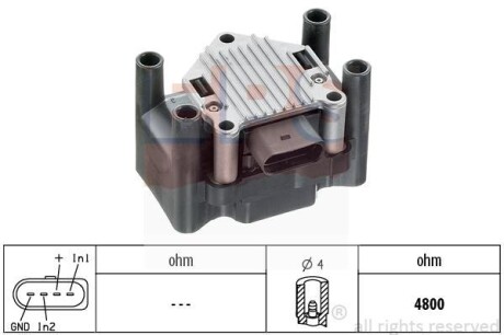 Катушка зажигания Audi A4 94-/VW Passat 1,6 97-/Skoda Octavia 98- EPS 1.990.420