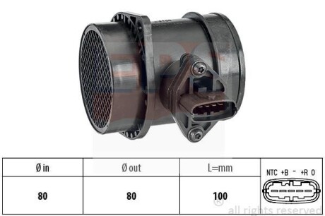 Расходомер воздуха (C70, S60, S80, V70 II,) EPS 1.991.492