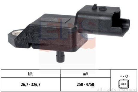 Датчик вакуума Citroën C3 II 1.4 Hdi 09- C5 (Rc_, Rd_) 2.2 Hdi// Ford FiestaVII 1.4 Tdci 10- / Peugeot 407 (6D_) 2.2 Hdi 06- EPS 1.993.134