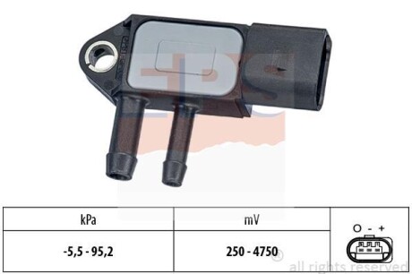 Датчик давления выпускных газов VW Jetta V, Touareg 2.5TDI/Audi Q7 3.0-6.0TDI 09-> EPS 1.993.263