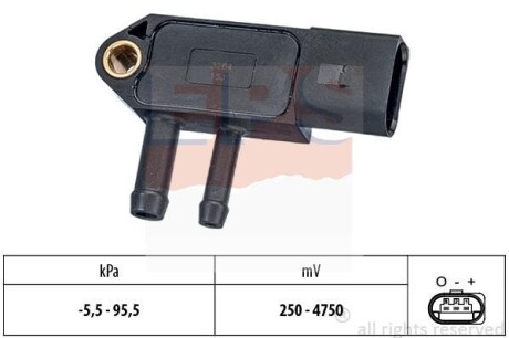 Датчик тиску каталізатора (сажевого фільтра) Audi A4 (B7), A6 (C6), A8, Q7 TDI 03- VW Caddy, Crafter, T5, Passat (B6) 2.0TDI 03-05, Touareg 5.0TDI 02-10 EPS 1.993.264