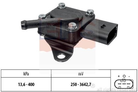 Датчик давления выпускных газов BMW 1 (E81, E87) 1.6D-2.3D/5 (F10) 2.0D-3.5D/7 (F01,F02)/X5 (E70) EPS 1.993.319