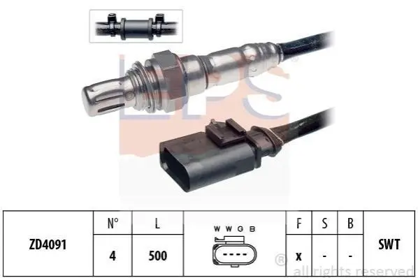 Лямбда -зонд (до каталізатора) Audi A3 1.6 03-13/Skoda Fabia 1.2 03-14/VW Caddy 1.4/1.6 04-15 EPS 1.998.072 (фото 1)