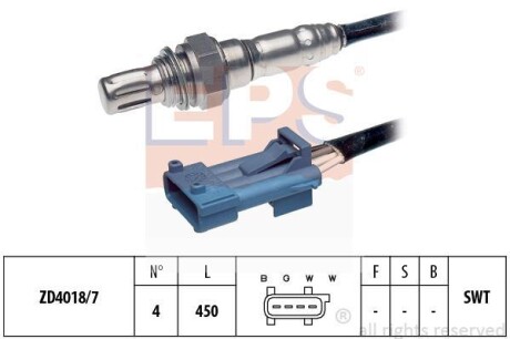 Лямбда-зонд CITROEN BERLINGO/MINIVAN, C3 PICASSO, C4, C4 GRAND PICASSO I, C4 I, C4 PICASSO I, XSARA PICASSO FIAT FIORINO 1.2-3.0 09.92- EPS 1.998.078
