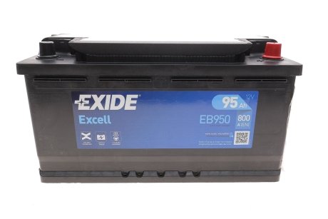 Стартерная батарея (аккумулятор) EXIDE EB950 (фото 1)