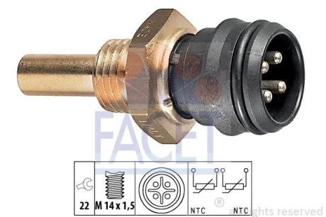 Датчик температури охолоджуючої рідини FACET 73151