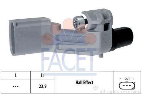 Датчик к/вала Audi A4 04-/VW Caddy/Golf V 07- (BDJ, BJB, BCA, BSU, BLS, BST, BUD, BMM) FACET 9.0464